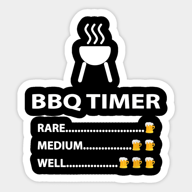 BBQ Timer Barbecue  Beer  Funny Summer Grilling Gift Sticker by nellieuyangela